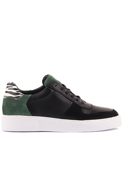 SailLakers Sail Lakers - Black Leather, Green Suede Men's Casual Shoes