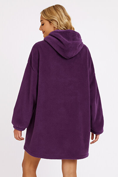 Mulberry Wellsoft Hooded Wearable TV Blanket Unisex Over Size - Purple