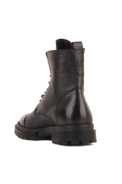 SailLakers - Μαύρες δερμάτινες ανδρικές μπότες 102-7021-10201