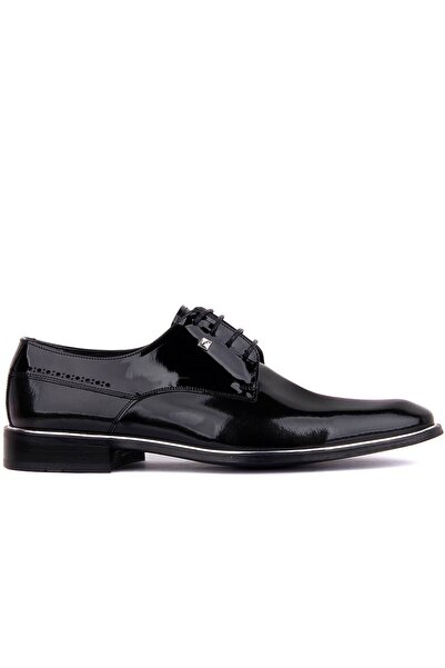 SailLakers Fosco - Pantofi clasici pentru bărbați din piele lacuită neagră Ne...