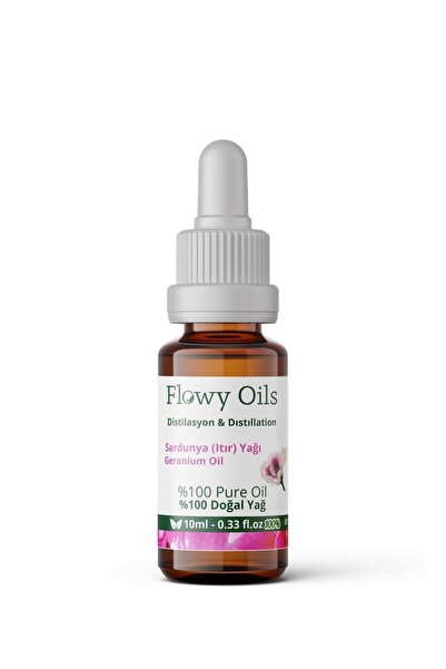 Flowy Oils Sardunya (ıtır Çiçeği) Yağı %100 Doğal Bitkisel Uçucu Yağ Geranium Oil 10ml