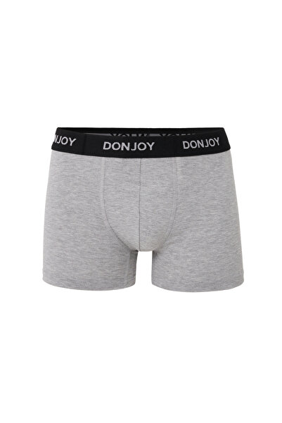 don joy Men's 5-Piece Cotton Combed Modal Gray Boxers with Elastic Waist