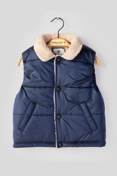 Verscon Fiber Filled Lamb Lined Boy's Vest 9 Months - 8 Years