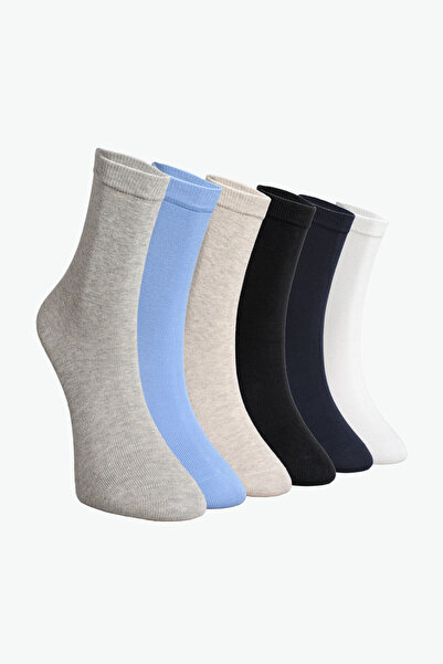 Buluş Organic Șosete de școală pentru băieți cu priză plată din 6 piese