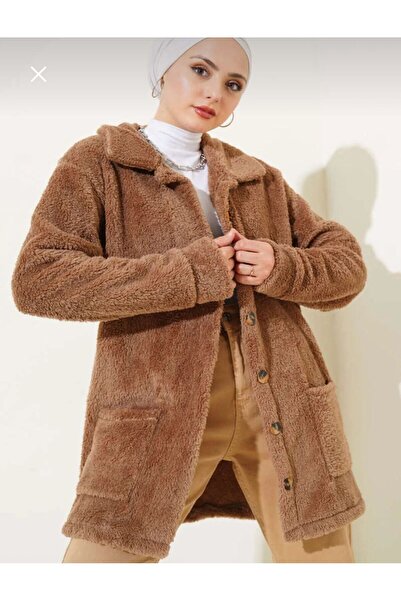 VOLT CLOTHİNG Women's Buttoned Plush Cardigan