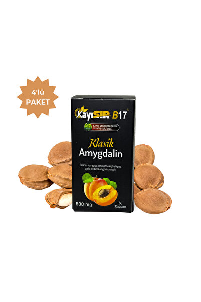 KAYISIR B17 Vitamini Amygdalin Klasik Gıda Takviyesi (500 MG) - 4'lü Paket