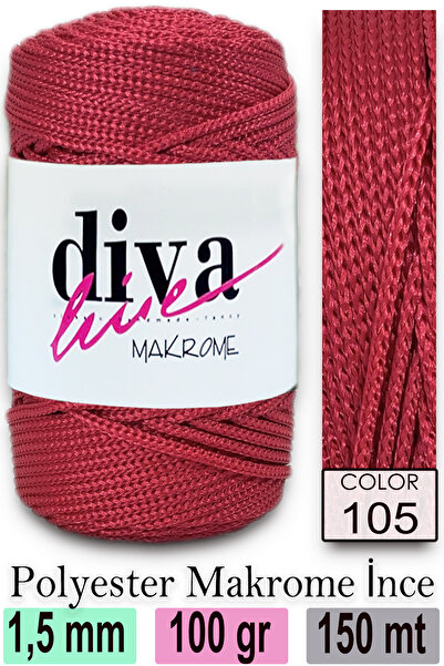 Diva İplik Diva Makrome Ipi 105 Червоний