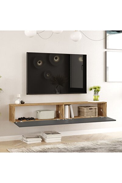 Yurupa Aven Tv Ünitesi Tv Sehpası Kapaklı 180cm Çam-Antrasit AVE8-AA