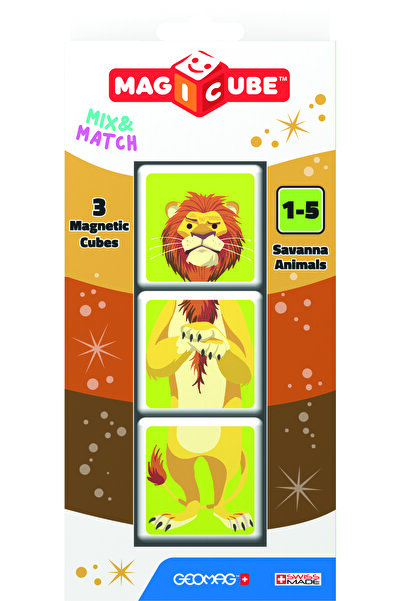 GEOMAG لعبة ماجيكوب ميكس آند ماتش سافانا أنيملز STEM، مُعاد تدويرها بنسبة 100%، صُنعت في سويسرا، متعددة الألوان