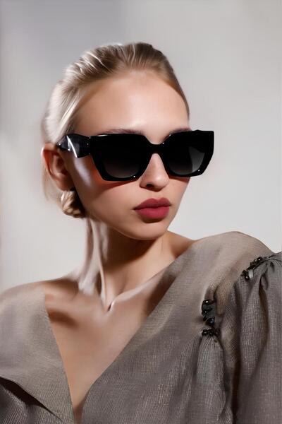 Chunky Frame Divri Black Cat Luxury Sunglasses