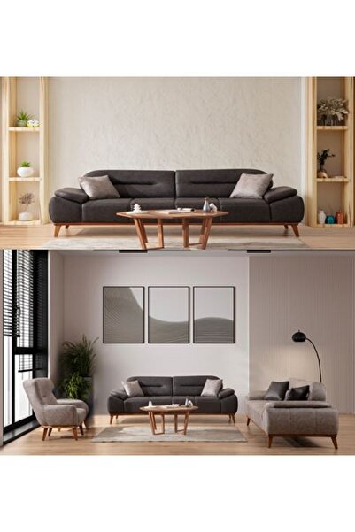 inegölmobilyası Loft Koltuk Takımı Kol Mekanizmalı Yataklı 3+3+1