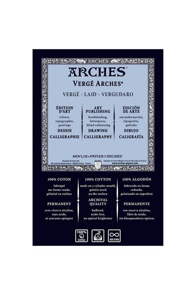 Arches Verge Arches Cream 120gr 100x66cm Laid Texture -%100 Cotton R.