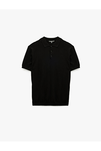 Koton Регулярна кройка, с копчета, поло яка, памучен, къс ръкав, трикотажна тениска