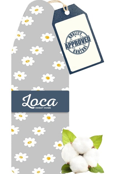loca sweet home %100 Pamuk (55*140)cm Özel Yanmaz Yüzey 5mm Süngerli Ütü Masa...