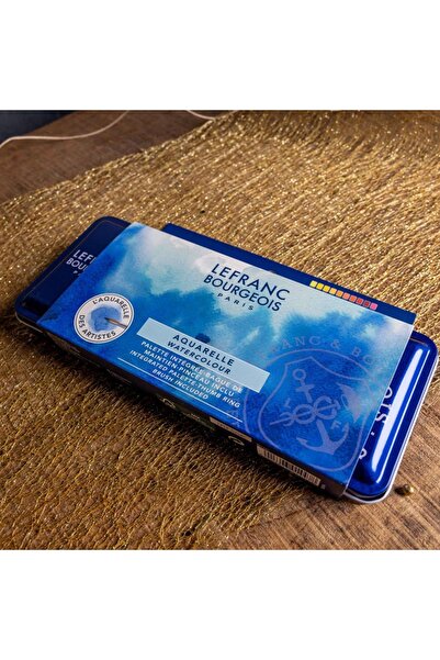 Lefranc Bourgeois Fine Suluboya Seti Metal Kutulu (24xYarım Tablet + sincap k...