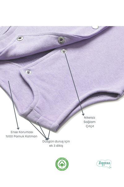 Zuppers Lilac Cotton Baby Kids Vest - Snap Fastener