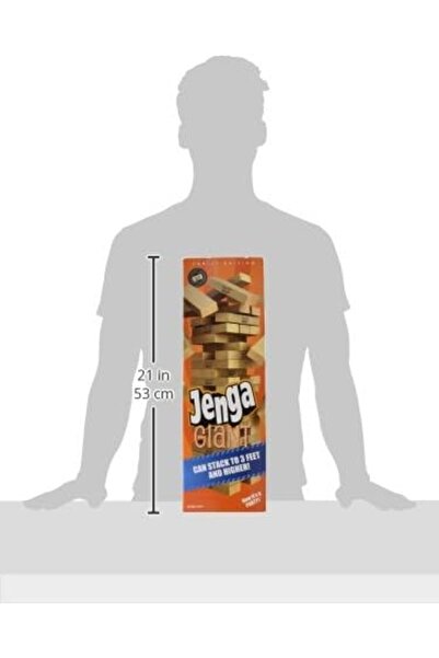 Jenga Giant Family Hardwood Game (Can Stack 3+'. Ages 6+)