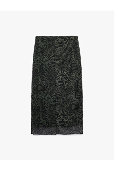 Koton Tül Midi Kalem Leopar Etek