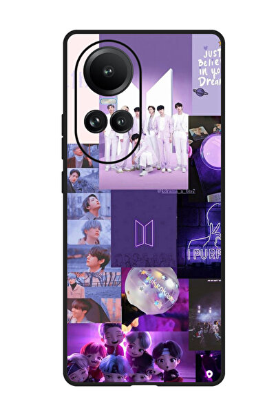 Theodor جراب واقٍ مضاد للخدش والصدمات لهاتف Oppo Reno 10/10 Pro BTS Collage