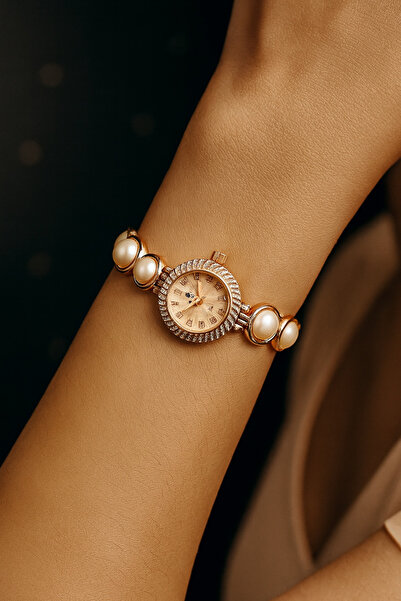 G Sport POLO Women's Gold Color Wrist Watch with Pearls