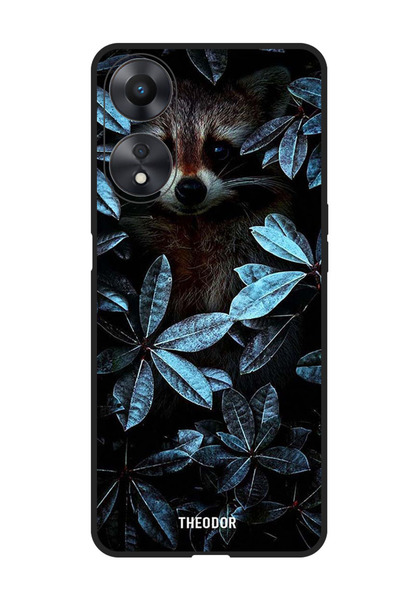 Theodor جراب واقٍ مضاد للخدش والصدمات لهاتف Oppo A98، حيوان بين الأوراق