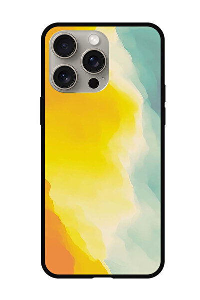 Theodor جراب حماية لهاتف iPhone 15 Pro Max بدرجات الأزرق والأصفر والبرتقالي