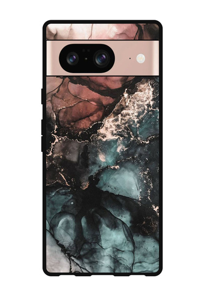 Theodor جراب واقٍ مضاد للخدش والصدمات لهاتف Google Pixel 8 بلون رخامي ملون