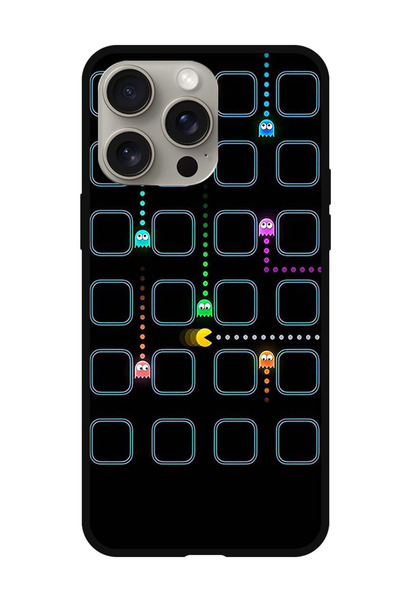 Theodor جراب واقٍ مضاد للخدش والصدمات لهاتف iPhone 15 Pro Pac man