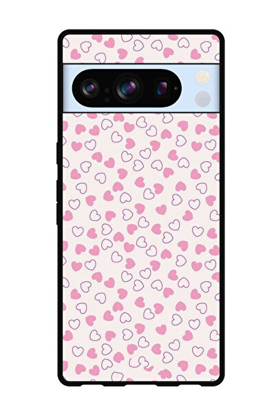 Theodor جراب واقٍ مضاد للخدش والصدمات لهاتف Google Pixel 8 Pro بقلوب صغيرة