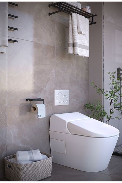 alfams by fmsa Metal Set of 4 |   Toilet Paper Holder + Towel Rack + Paper Towel Holder Kitchen/Bathroom + Blow Dryer Holder