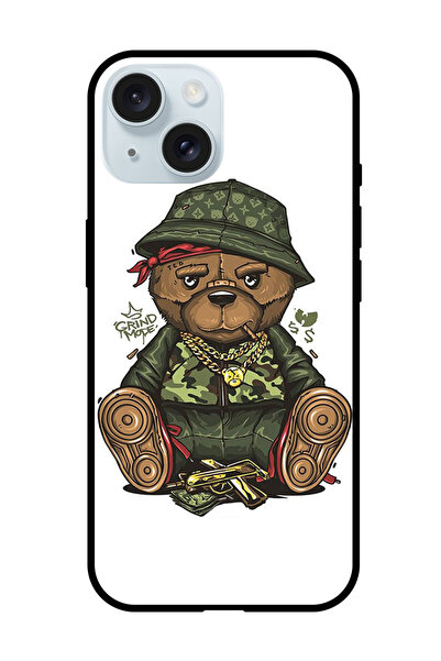 Theodor جراب واقٍ مضاد للخدش والصدمات لهاتف iPhone 15 Plus بتصميم دب تيدي