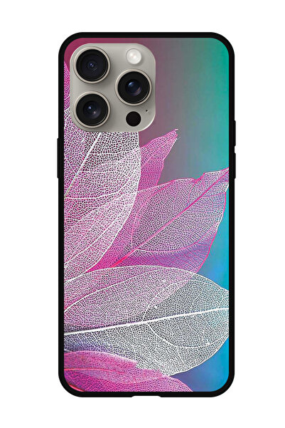 Theodor جراب واقٍ مضاد للخدش والصدمات لهاتف iPhone 15 Pro Max بتصميم أوراق ملونة