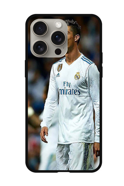 Theodor جراب واقٍ مضاد للخدش والصدمات لهاتف iPhone 15 Pro رونالدو مبتسمًا