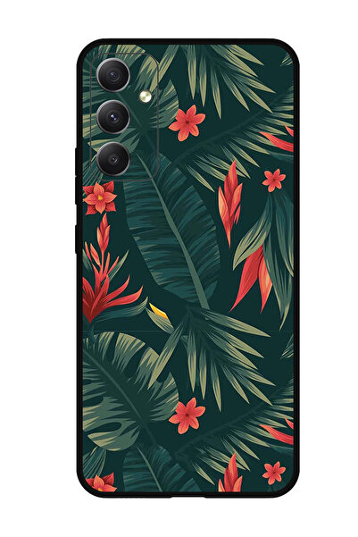 Theodor جراب واقٍ مضاد للخدش والصدمات لهاتف Samsung Galaxy F54 بأوراق خضراء