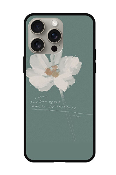 Theodor جراب واقٍ مضاد للخدش والصدمات لهاتف iPhone 15 Pro Max، زهرة بيضاء (2)