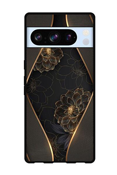 Theodor جراب واقٍ مضاد للخدش والصدمات لهاتف Google Pixel 8 Pro، زهرة ذهبية