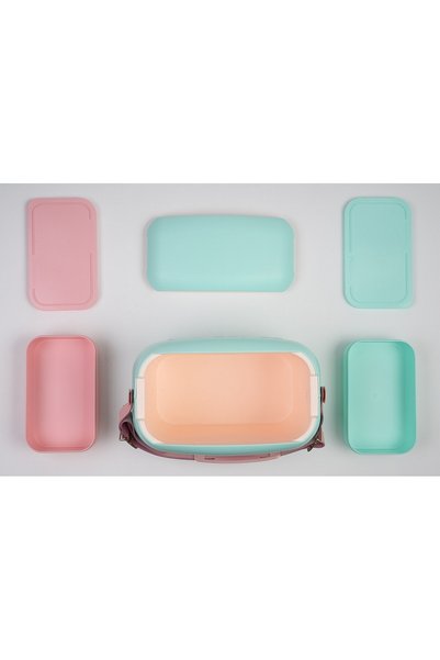 Polarbox Polarbox®  Summer Retro Cooler Bag Verde Agua - Rosa 6L