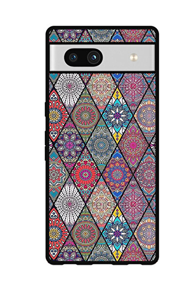 Theodor جراب واقٍ مضاد للخدش والصدمات لهاتف Google Pixel 7a فن ماندالا
