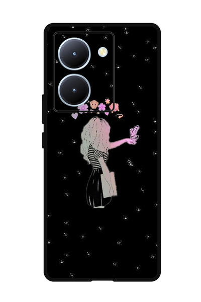 Theodor جراب واقٍ مضاد للخدش والصدمات لهاتف ViVo Y78 بتصميم فراشة فتاة صينية