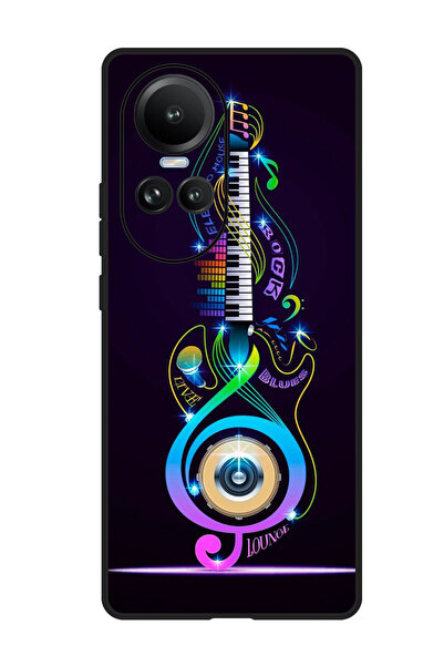 Theodor جراب واقٍ مضاد للخدش والصدمات لهاتف Oppo Reno 10/10 Pro جيتار موسيقي