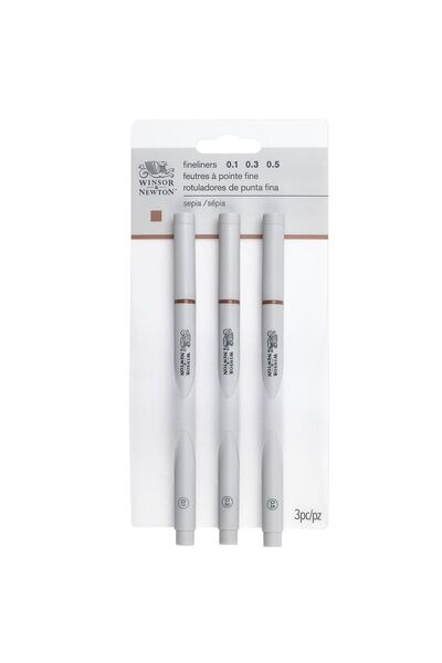Winsor Newton Winsor & Newton Fineliner Çizim Kalemi Seti Sepia (Sepya) 0.1/ ...