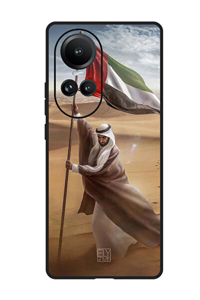 Theodor جراب حماية لهاتف Oppo Reno 10/10 Pro علم الشيخ زايد الصحراوي