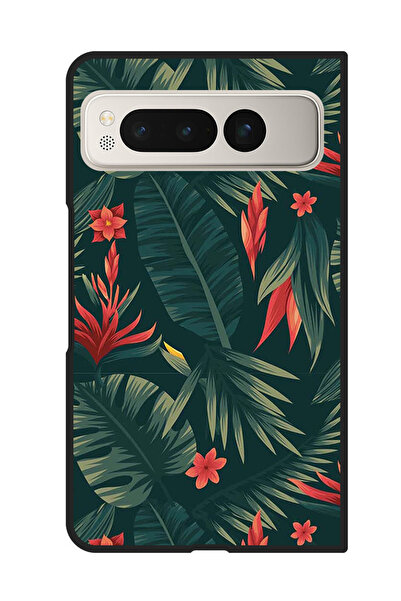 Theodor غطاء حماية مضاد للخدش والصدمات لهاتف Google Pixel Fold بأوراق خضراء