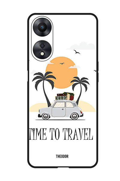 Theodor جراب واقٍ مضاد للخدش والصدمات لهاتف Oppo A98، تصميم وقت السفر