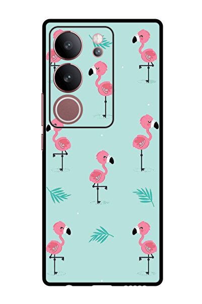 Theodor جراب واقٍ مضاد للخدش والصدمات لهاتف Vivo V29 - V29 Pro بنقشة طائر الفلامنجو