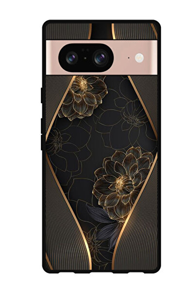 Theodor جراب واقٍ مضاد للخدش والصدمات لهاتف Google Pixel 8، زهرة ذهبية