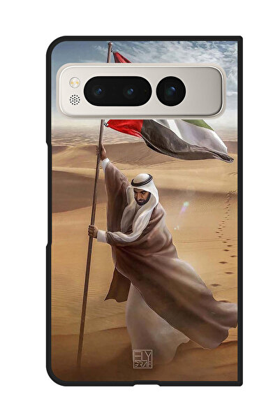 Theodor جراب واقٍ مضاد للخدش والصدمات لهاتف Google Pixel Fold، علم الشيخ زايد...