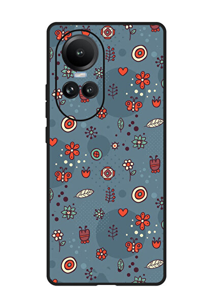 Theodor جراب واقٍ مضاد للخدش والصدمات لهاتف Oppo Reno 10/10 Pro بأوراق وأزهار