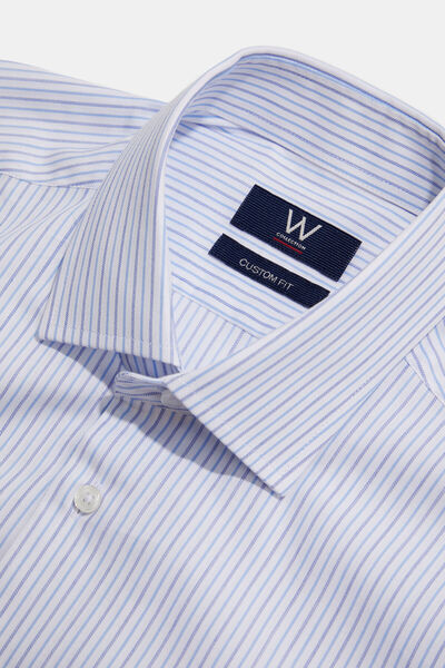 W Collection BEYAZ UZUN KOLLU ÇİZGİLİ GÖMLEK