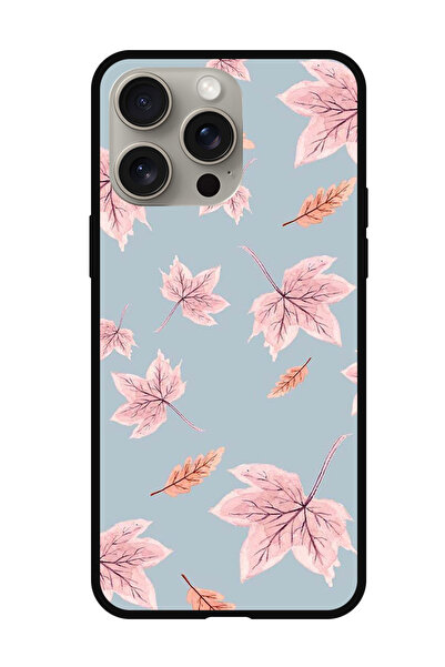 Theodor غطاء حماية مضاد للخدش والصدمات لهاتف iPhone 15 Pro بنقشة أوراق الخريف